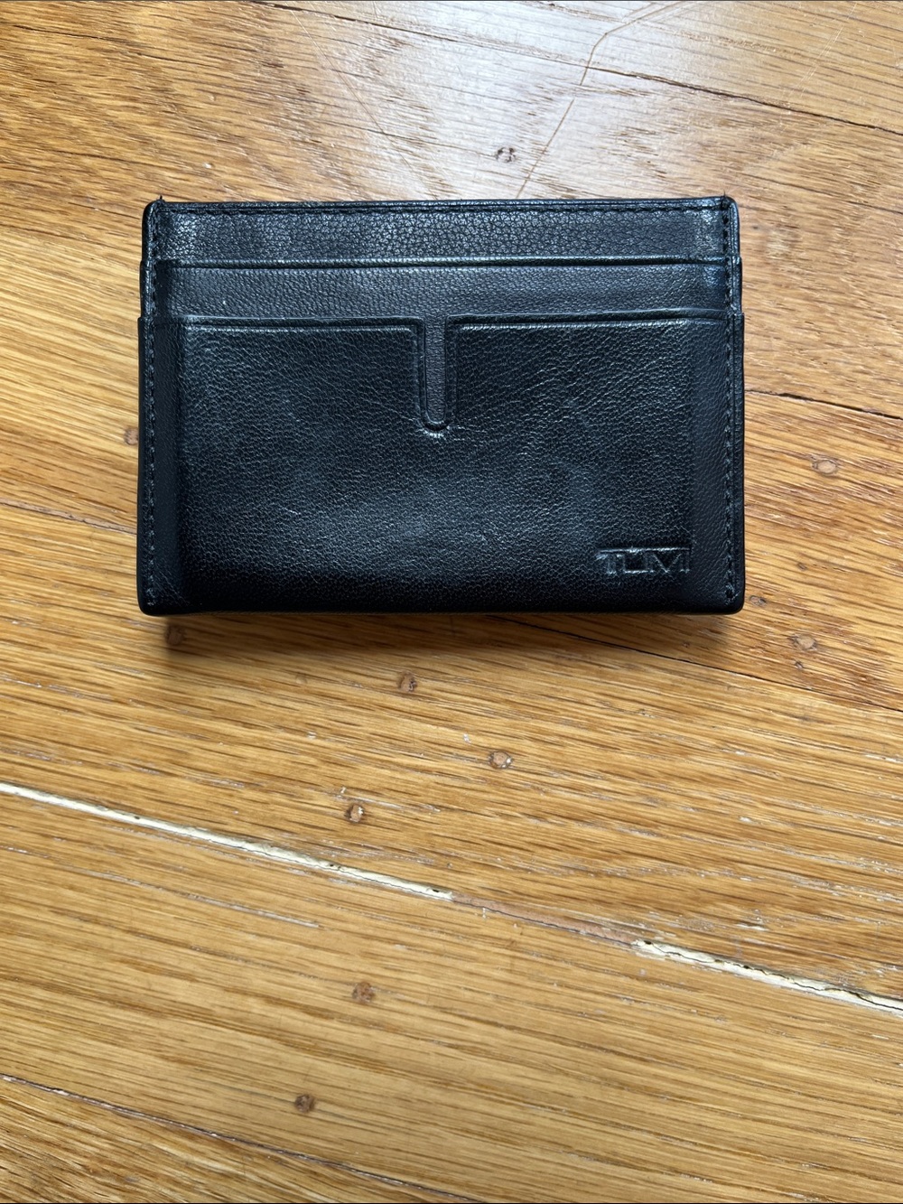 Tumi Black Leather Slim Card & Key Holder